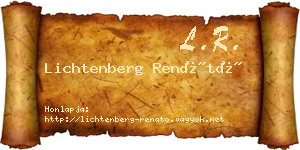 Lichtenberg Renátó névjegykártya